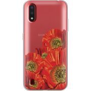 Прозрачный чехол BoxFace Samsung A015 Galaxy A01 Red Poppies