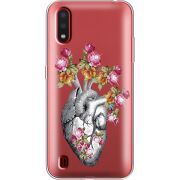 Чехол со стразами Samsung A015 Galaxy A01 Heart