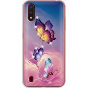 Чехол со стразами Samsung A015 Galaxy A01 Butterflies
