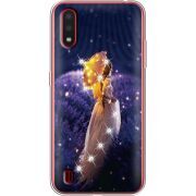 Чехол со стразами Samsung A015 Galaxy A01 Girl with Umbrella