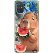 Чехол BoxFace Samsung A715 Galaxy A71 Капібара з кавуном