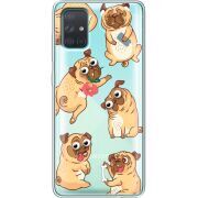 Прозрачный чехол BoxFace Samsung A715 Galaxy A71 с 3D-глазками Pug