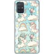 Прозрачный чехол BoxFace Samsung A715 Galaxy A71 Unicorns