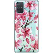 Прозрачный чехол BoxFace Samsung A715 Galaxy A71 Pink Magnolia