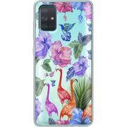 Прозрачный чехол BoxFace Samsung A715 Galaxy A71 Flamingo