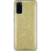Чехол с блёстками Samsung G980 Galaxy S20 Золото