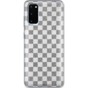 Чехол с блёстками Samsung G980 Galaxy S20 Шахматы
