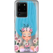 Прозрачный чехол BoxFace Samsung G988 Galaxy S20 Ultra Blue Hair