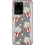 Прозрачный чехол BoxFace Samsung G988 Galaxy S20 Ultra с 3D-глазками Popcorn