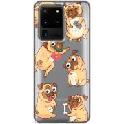 Прозрачный чехол BoxFace Samsung G988 Galaxy S20 Ultra с 3D-глазками Pug