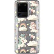 Прозрачный чехол BoxFace Samsung G988 Galaxy S20 Ultra Unicorns