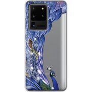 Чехол со стразами Samsung G988 Galaxy S20 Ultra Peafowl