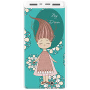 Xiaomi Mi Power Bank 3 20000mAh (PLM18ZM) Белый с принтом Dream Girl