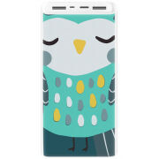 Xiaomi Mi Power Bank 3 20000mAh (PLM18ZM) Белый с принтом Green Owl