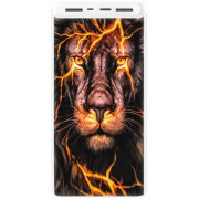Xiaomi Mi Power Bank 3 20000mAh (PLM18ZM) Белый с принтом Fire Lion