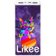 Xiaomi Mi Power Bank 3 20000mAh (PLM18ZM) Белый с принтом Likee Cat