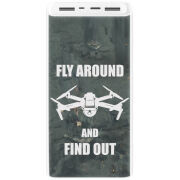 Xiaomi Mi Power Bank 3 20000mAh (PLM18ZM) Белый с принтом Дрон Fly Around