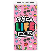 Xiaomi Mi Power Bank 3 20000mAh (PLM18ZM) Белый с принтом Toca Boca Life World