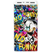 Xiaomi Mi Power Bank 3 20000mAh (PLM18ZM) Белый с принтом no money no funny