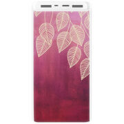 Xiaomi Mi Power Bank 3 20000mAh (PLM18ZM) Белый с принтом Gold Leaves