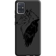 Черный чехол BoxFace Samsung A515 Galaxy A51 Wolf and Raven