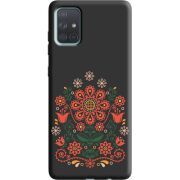 Черный чехол BoxFace Samsung A715 Galaxy A71 Ukrainian Ornament