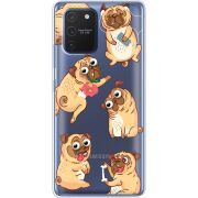 Прозрачный чехол BoxFace Samsung G770 Galaxy S10 Lite с 3D-глазками Pug