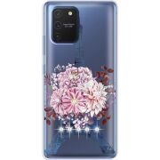 Чехол со стразами Samsung G770 Galaxy S10 Lite Eiffel Tower