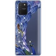 Чехол со стразами Samsung G770 Galaxy S10 Lite Peafowl