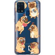 Прозрачный чехол BoxFace Samsung M315 Galaxy M31 с 3D-глазками Pug