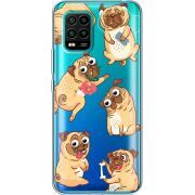 Прозрачный чехол BoxFace Xiaomi Mi 10 Lite с 3D-глазками Pug