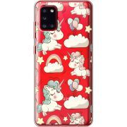 Прозрачный чехол BoxFace Samsung A315 Galaxy A31 Unicorns