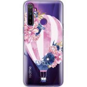 Чехол со стразами Realme 5 / 6i Pink Air Baloon