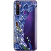 Чехол со стразами Realme 5 / 6i Peafowl