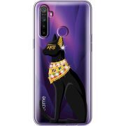 Чехол со стразами Realme 5 / 6i Egipet Cat