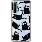 Прозрачный чехол BoxFace Realme XT с 3D-глазками Black Kitty