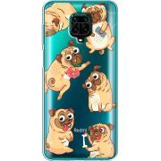 Прозрачный чехол BoxFace Xiaomi Redmi Note 9S с 3D-глазками Pug