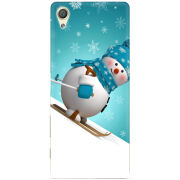 Чехол Uprint Sony Xperia X F5122 Skier Snowman