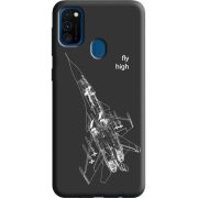 Черный чехол Uprint Samsung M215 Galaxy M21 Військовий літак