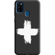Черный чехол Uprint Samsung M215 Galaxy M21 Білий хрест ЗСУ