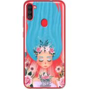 Прозрачный чехол BoxFace Samsung Galaxy A11 (A115) Blue Hair