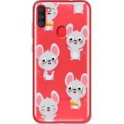 Прозрачный чехол BoxFace Samsung Galaxy A11 (A115) с 3D-глазками Mouse