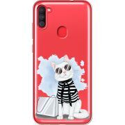 Прозрачный чехол BoxFace Samsung Galaxy A11 (A115) Cat Style