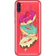 Прозрачный чехол BoxFace Samsung Galaxy A11 (A115) Donuts