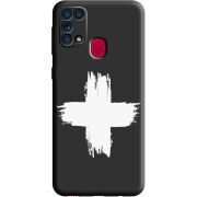 Черный чехол BoxFace Samsung M315 Galaxy M31 Білий хрест ЗСУ