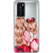 Прозрачный чехол BoxFace Huawei P40 Mouse Girls