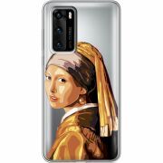 Прозрачный чехол BoxFace Huawei P40 Девушка с жемчужной серёжкой