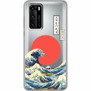 Прозрачный чехол BoxFace Huawei P40 Большая волна в Канагаве