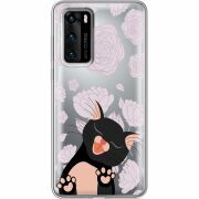 Прозрачный чехол BoxFace Huawei P40 Meow