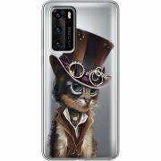 Прозрачный чехол BoxFace Huawei P40 Steampunk Cat
